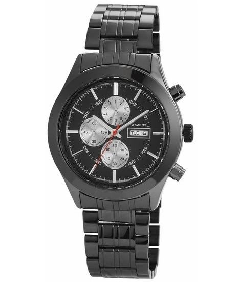 Pánské kovové hodinky Akzent - černé