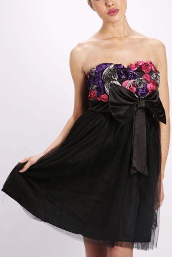 Dámské šaty - černé Flower