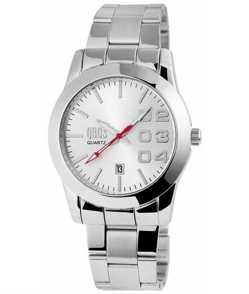 Pánské kovové hodinky QBOS stříbrné