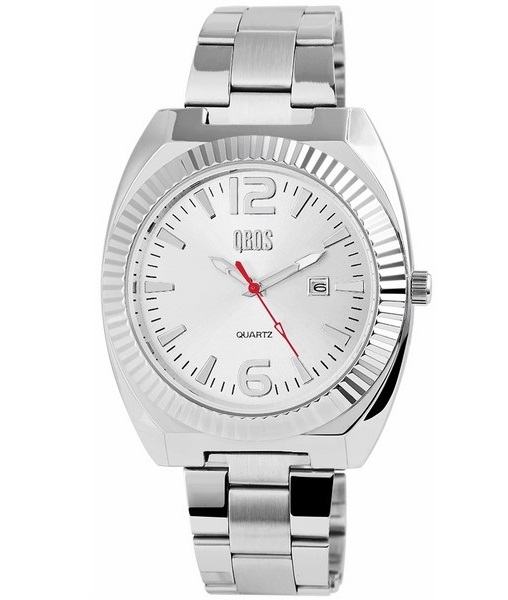 Pánské kovové hodinky QBOS stříbrné Silver