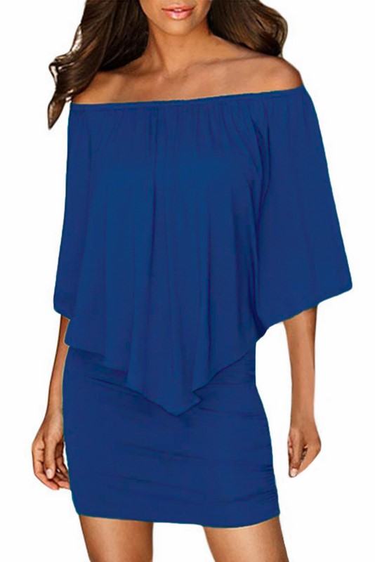 Vrstvené mini šaty Vivien - modré